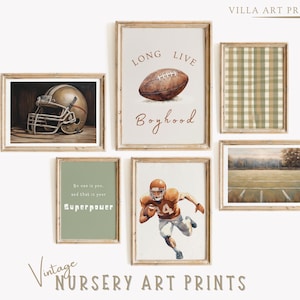 Football Prints Boys Room  Vintage Boy Nursery Wall Art  Sport Nursery Paintings  Neutral Boy Room Decor  Nursery Quote DIGITAL DOWNLOAD