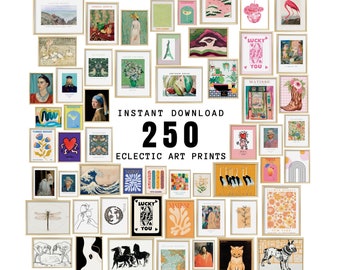 250 ECLECTIC GALLERY WALL Mega Bundle  Vintage Eclectic Printable Wall Art   Maximalist Wall Decoration   Vintage Bundle  Gallery Wall Set