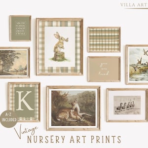 Vintage Nursery Prints Boy Room  Farmhouse Nursery Gallery Wall   Vintage Animal Nursery Decor  Neutral Nursery Prints   DIGITAL DOWNLOAD