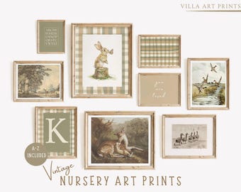 Vintage Nursery Prints Boy Room  Farmhouse Nursery Gallery Wall   Vintage Animal Nursery Decor  Neutral Nursery Prints   DIGITAL DOWNLOAD