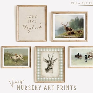 Hunting Nursery Prints  Vintage Woodland Decor  Vintage Boy Bedroom Prints  Rustic Nursery Wall Art  Farmhouse Nursery  DIGITAL DOWNLOAD