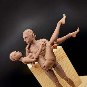 Couple BJD Dolls Dark Skin Tone Scale 1/24, 1/16, 1/12, 1/10, 1/8, 1/6 bjd dolls, BJD Project, Blank doll, Couple BJD dolls dark skin