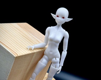 BJD Doll, Ball Jointed Doll Elf girl, BJD Doll Female with eyes 1/12, 1/16, 1/8, BJD girl with elven ears, Bjd base