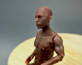 BJD, Ball Jointed Doll Male 1/16, 1/12, 1/8, BJD Doll Male Dark Skin with eyes