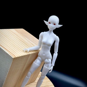 BJD Doll, Ball Jointed Doll Elf girl, BJD Doll Female with eyes 1/12, 1/16, 1/8, BJD girl with elven ears, Bjd base