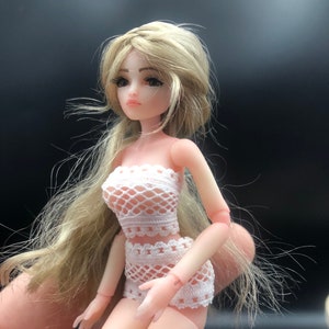 BJD Doll 1:12 size, Miniature girl for dollhouse 1/12, BJD Girl 13.5 cm- 5.1 inch