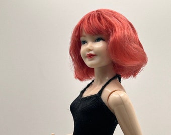 Pillar Red wig for Heidi Ott doll, naturale hair for dolls, Heidi Ott wig