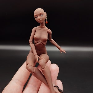 Dark skin BJD dolls, Ball Jointed doll scale 1/16, 1/12, 1/8, 1/4 size, Brown skin tone BJD doll, BJD woman