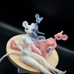 BJD MOUSE DOLL, Poupée articulée à rotule 1/16, 1/12, 1/8, souris de poupée bjd avec yeux, poupée Art Mouse, jouets de souris