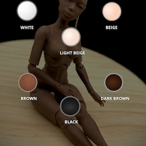 Scala 1:12, Bambola femmina di colore scuro con occhi realistici, Bambola BJD con piercing, Bambola femmina, Corpo di donna BJD, Scala MSD, YoSD, Bambola minuscola immagine 5