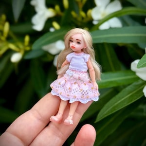 Full Set, BJD 1/12 Mini Doll from 8 cm (3 inch), 1/12 kid ball-jointed, Scale Doll for Dollhouse, Kid BJD Doll