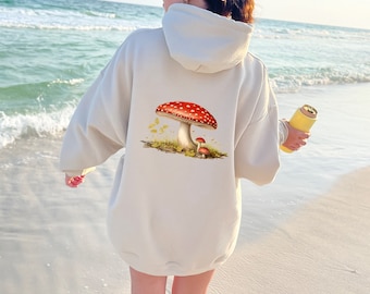 Toadstool Mushroom Hoodie | Cottagecore Fungi Sweatshirt