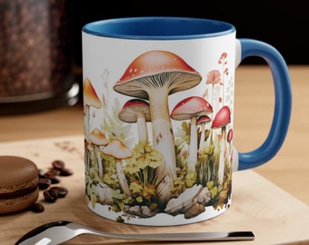 Cottagecore Mushroom Coffee Mug | Vintage Floral Tea Cup
