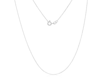 Classic Gold+ 14K White Gold Diamond-Cut Cable Chain - 0.68mm, 18 Inch