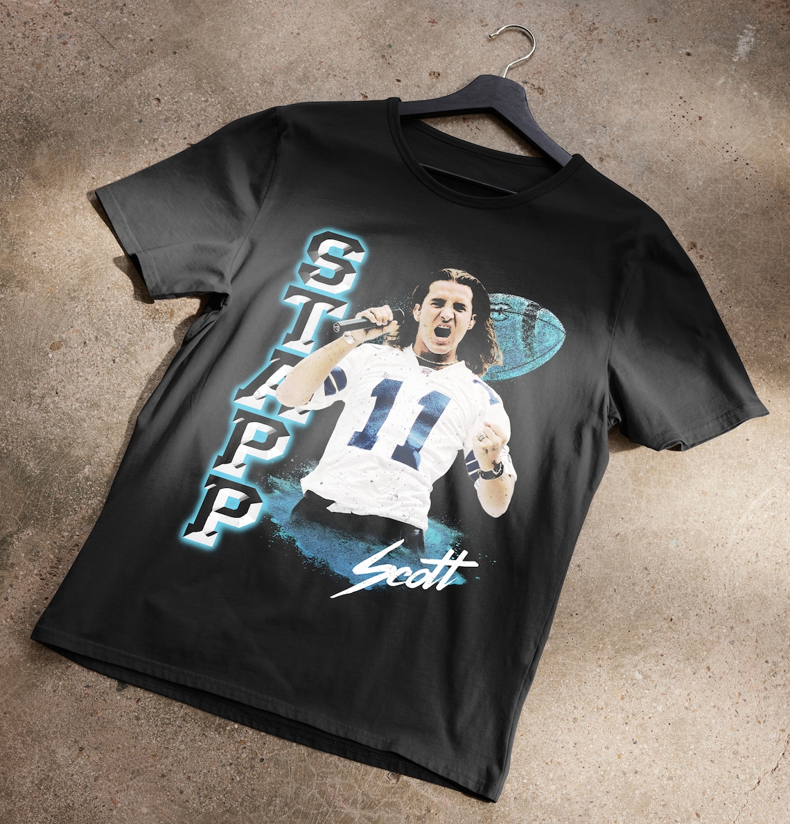 Scott Stapp Dallas Cowboys Thanksgiving Day Performance 90s Football T-Shirt image 1