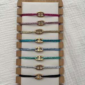 Edelstahl-Marine-Mesh-Armband // Glitzerkordel