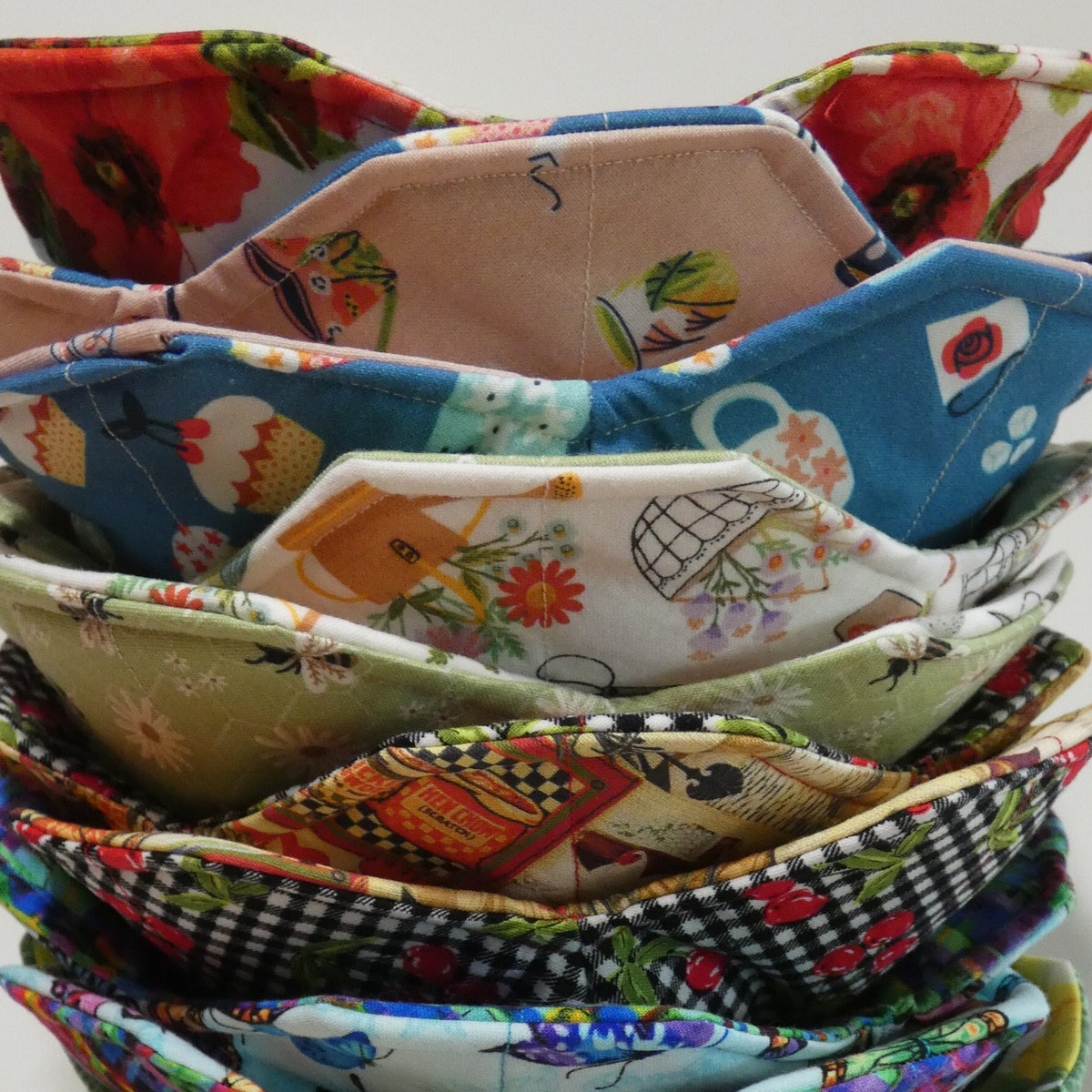 Microwave Bowl Cozy, Soup Bowl Cozies, Microwavable, Reversible, Fun Prints, Hot or Cold, 100% Cotton, Dogs, Cats, Flowers, Chickens, Donuts - Etsy