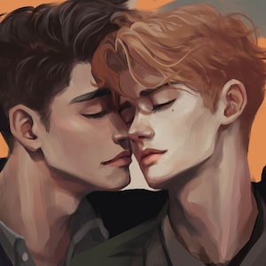 Gay Anime Portrait: Love Unites BL Yaoi Poster (Digital Download)