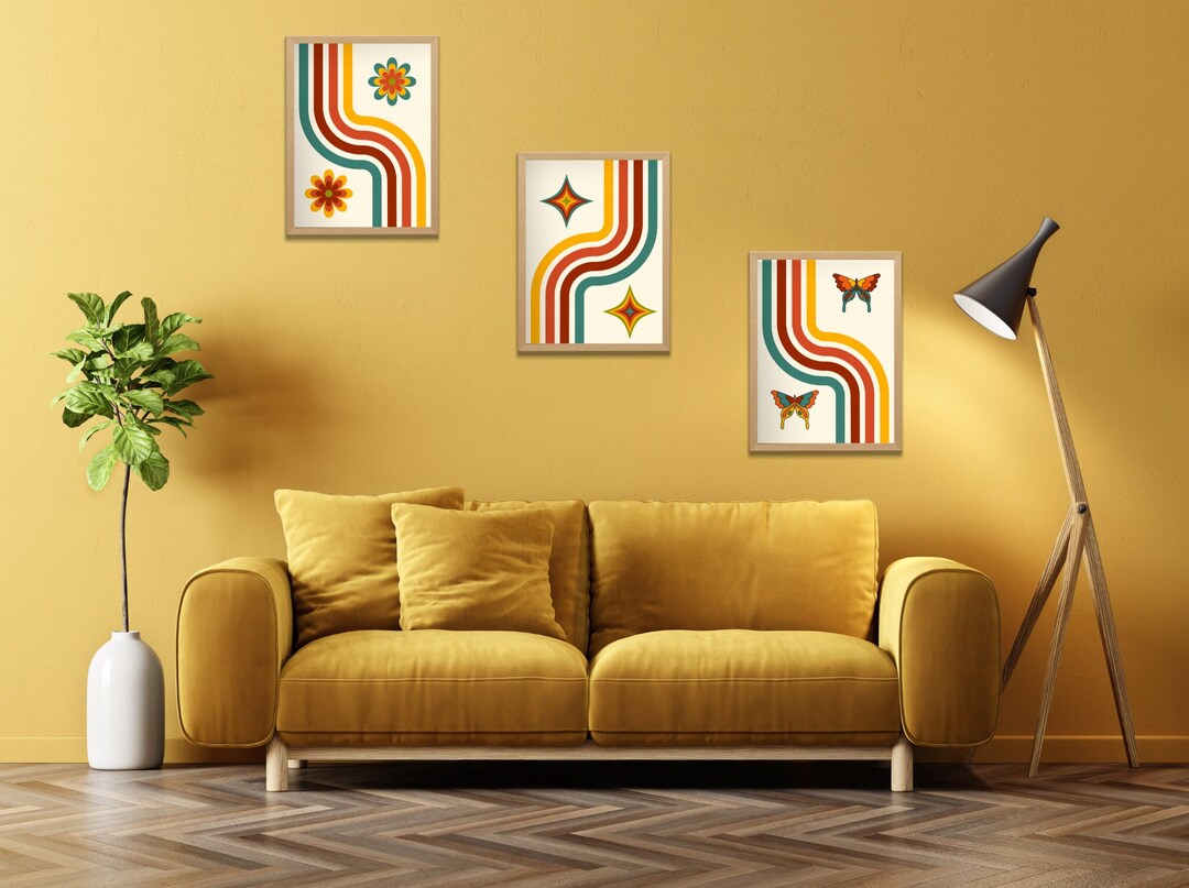 70's Inspired Wall Art Set Retro Wall Art Print Gift Etsy