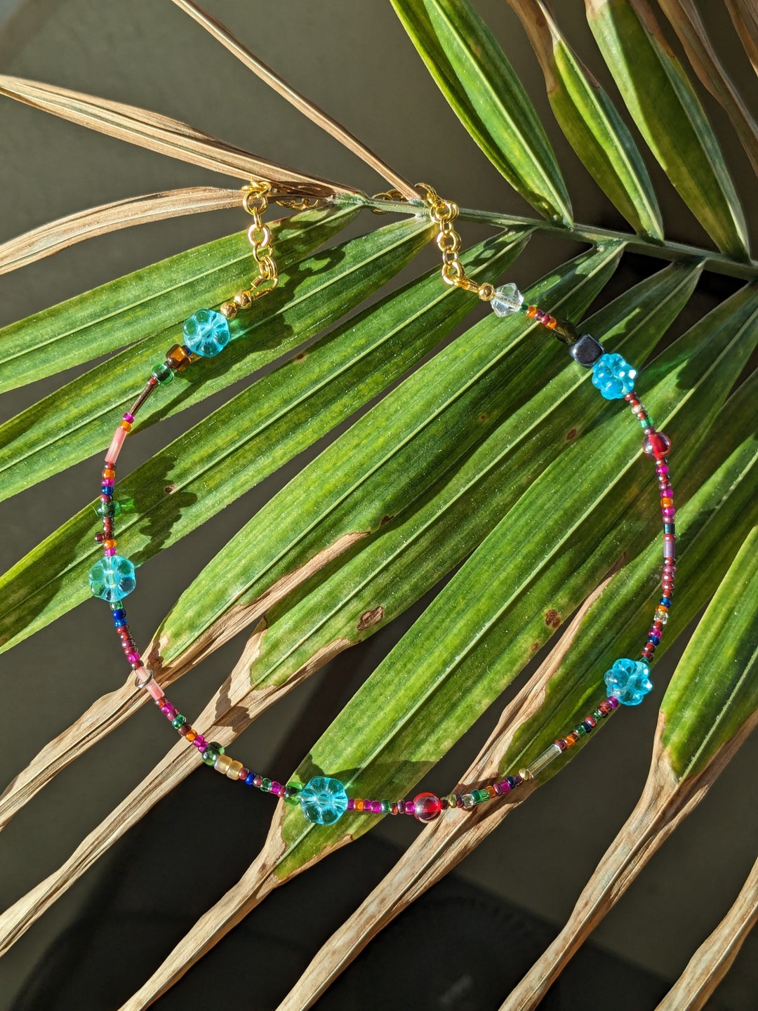 Beaded Choker Necklace Handmade Wire Choker Necklace Etsy