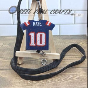 Sporttröja Badge Rulle Drake Maye Patriots Fotbollsinspirerad Medicinsk Sjuksköterska Kontor Infällbar ID-hållare bild 11