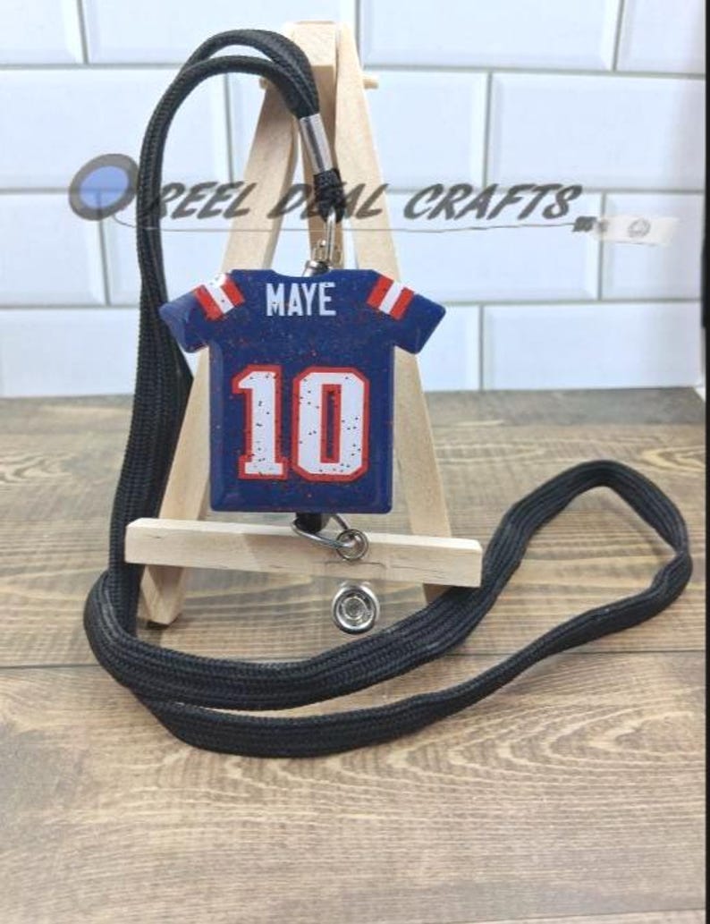 Sporttröja Badge Rulle Drake Maye Patriots Fotbollsinspirerad Medicinsk Sjuksköterska Kontor Infällbar ID-hållare bild 11