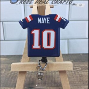 Sporttröja Badge Rulle Drake Maye Patriots Fotbollsinspirerad Medicinsk Sjuksköterska Kontor Infällbar ID-hållare bild 4