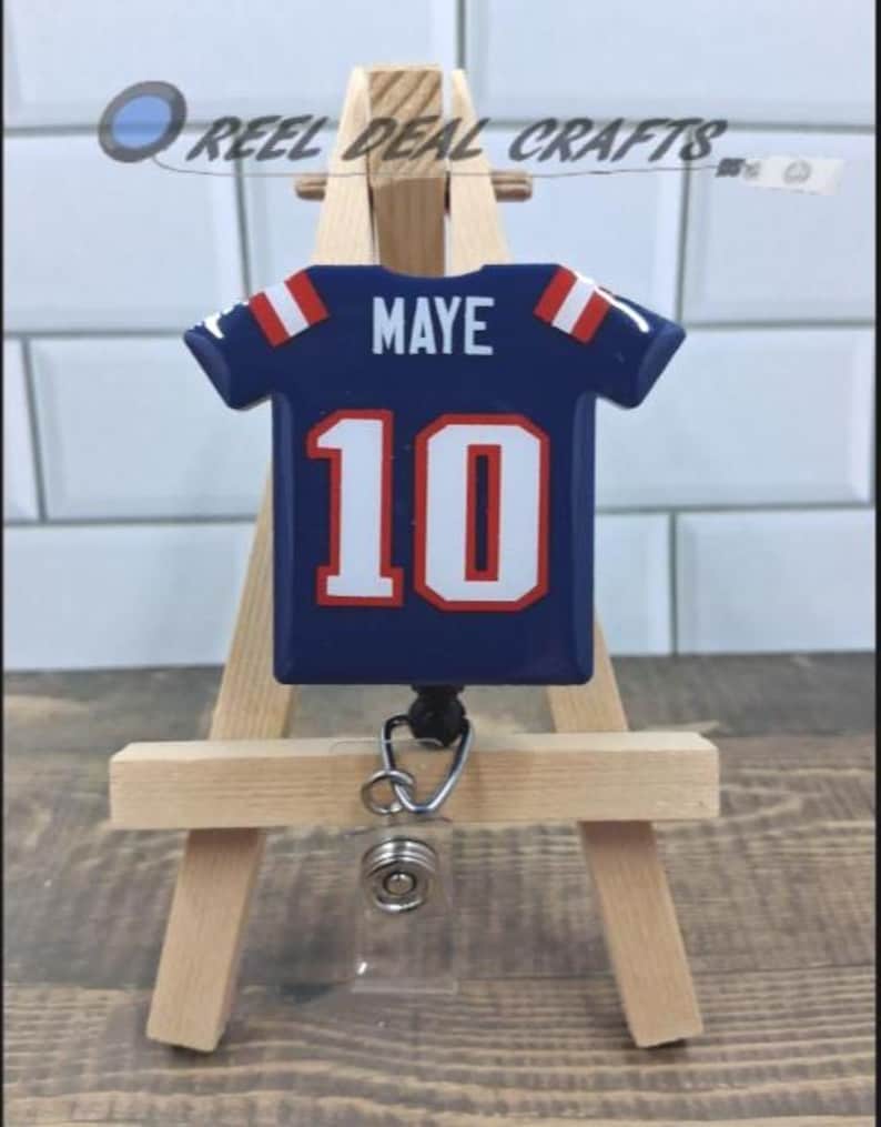 Sporttröja Badge Rulle Drake Maye Patriots Fotbollsinspirerad Medicinsk Sjuksköterska Kontor Infällbar ID-hållare bild 4