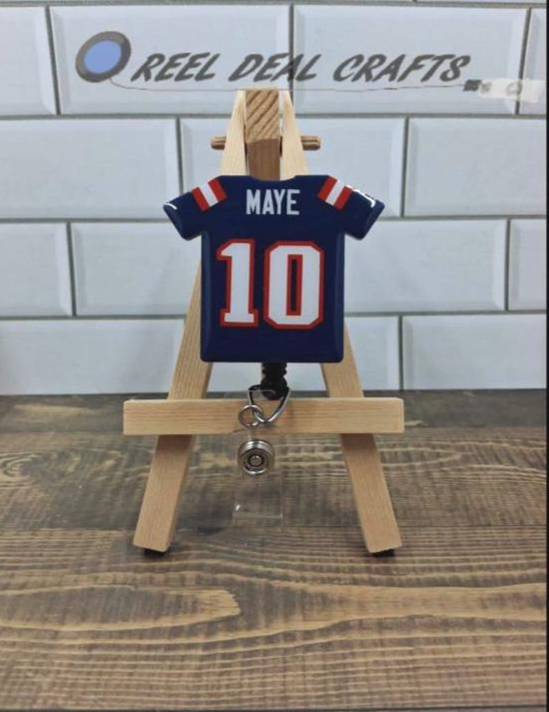 Sporttröja Badge Rulle Drake Maye Patriots Fotbollsinspirerad Medicinsk Sjuksköterska Kontor Infällbar ID-hållare bild 10