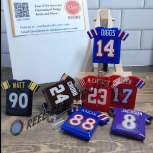 Customize your own Football Sports Jersey medical nursing office retractable ID Badge Reel