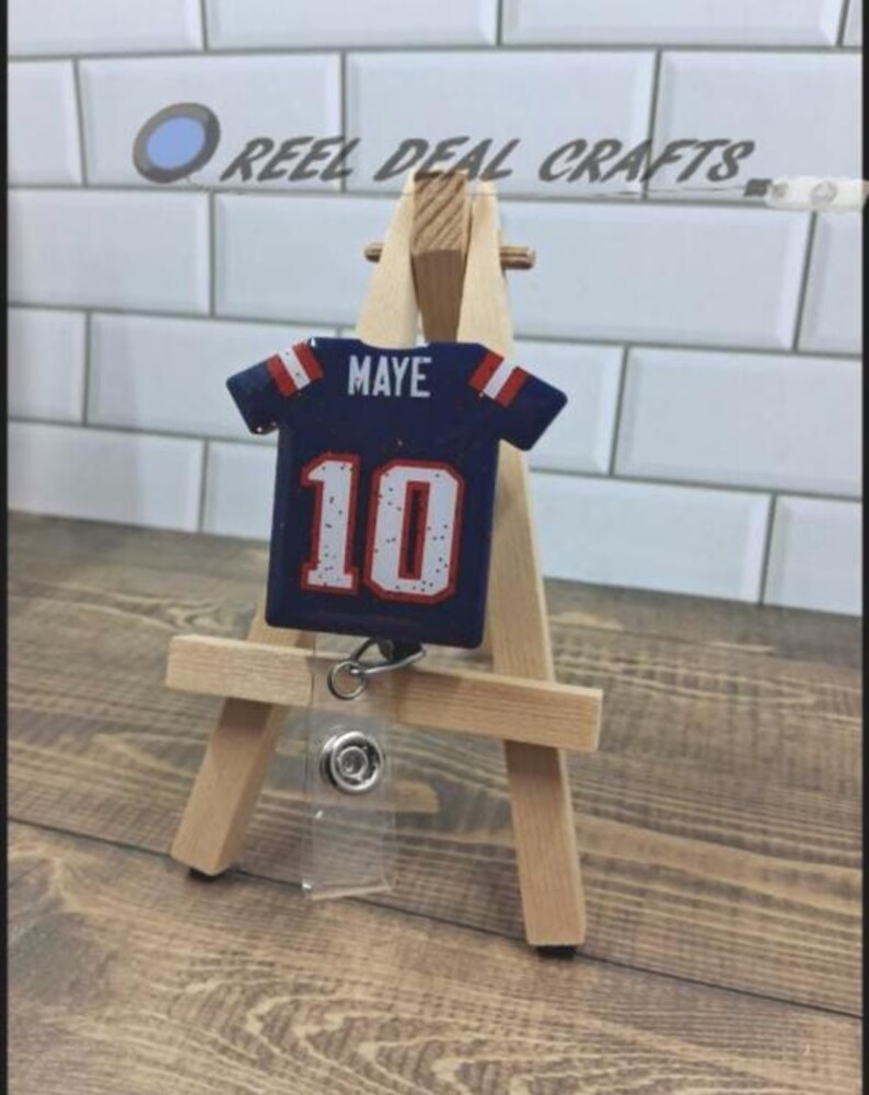 Sporttröja Badge Rulle Drake Maye Patriots Fotbollsinspirerad Medicinsk Sjuksköterska Kontor Infällbar ID-hållare bild 2