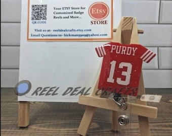 Sports Jersey Badge Reel Brock Purdy San Francisco Inspired Football Medical Nursing Office Retractable ID Holder