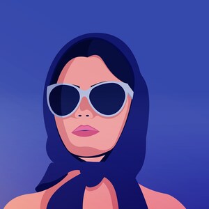 Woman Abroad Illustration (Red) Print