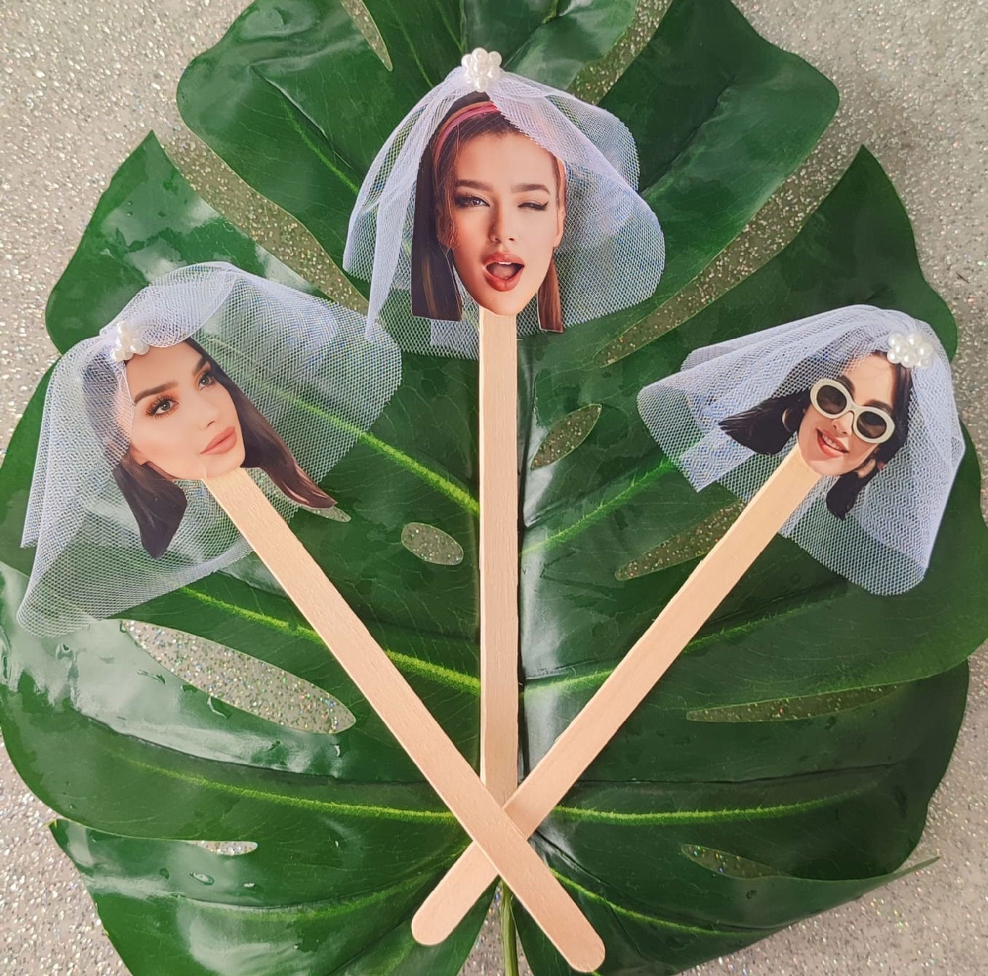 Special Bridal Face Drink Stirrers with Veil – Bachelorette Party Cocktail Sticks