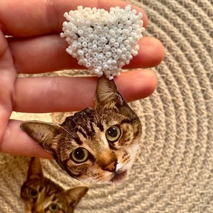 Cat Photo Earrings - Custom Cat studs - Custom Cat Pet Earrings - Personalized Pet Stud Earrings - Pet Earrings - Pet Studs
