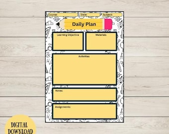 Modelo de Plano de Aula Diário | PDF para impressão para professores do Ensino Fundamental e Médio