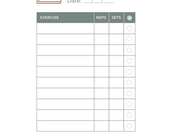 Strength Training Tracker, Lifting Log, Weight Lifting Planner, Exercise Tracker