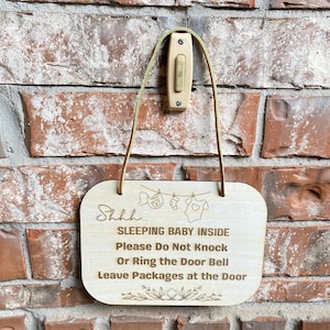 &quot;Baby schläft Türschild &quot;&quot;Nicht klopfen oder klingeln&quot;&quot; Laser gravierte Lindenholz Neugeborene Nickerchen Kinderzimmer Schild Pssst, Baby schläft aus Holz.&quot;