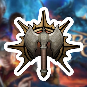 Baldurs Gate 3 Barbarian Class Waterproof Sticker PC Laptop Phone Notebook Gamer Gift Decoration