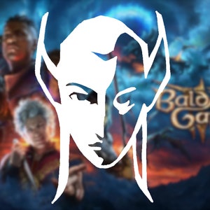 Baldurs Gate 3 Drow- Baldurs Gate 3 Decal - PC Sticker - Gamer Gift - Car Decal - Bumper Sticker - Laptop Sticker