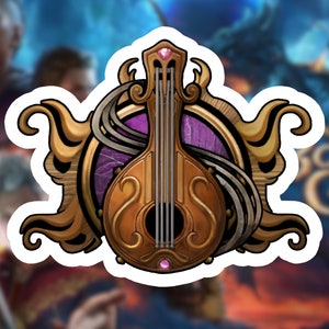 Baldurs Gate 3 Bard Class Waterproof Sticker PC Laptop Phone Notebook Gamer Gift Decoration