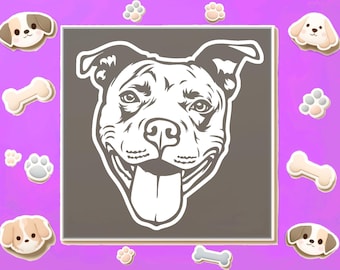 Pitbull decal sticker: Show your love for pitbulls on cars, laptops, water bottles, & more. Let their strength and loyalty shine everywhere!