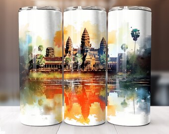 Angkor Wat - 20 oz Sublimation Tumbler Wrap Design, Instant Digital Download, Straight and Tapered Sublimation Tumbler Design