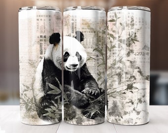 Panda Bear - 20 oz Sublimation Tumbler Wrap Design, Instant Digital Download, Straight and Tapered Sublimation Tumbler Design