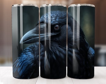 The Raven - 20 oz Sublimation Tumbler Wrap Design, Instant Digital Download, Straight and Tapered Sublimation Tumbler Design