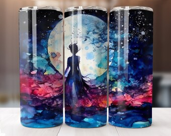 Witchy 'The power of full moon'  - 20 oz Sublimation Tumbler Wrap Design, Instant Download, Straight and Tapered Sublimation Tumbler Design