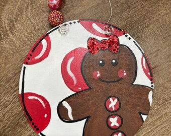 Hand-Painted “Gingerbread” Wood Ornament