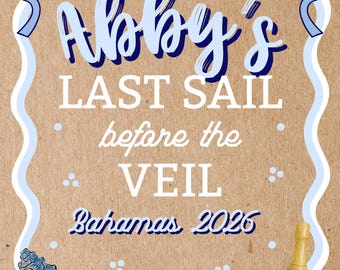 Hand-Painted "Last Sail before the Veil" Bachelorette Banner: Kraft Paper