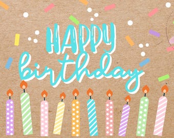 Hand-painted Simple Birthday Banner: Hand-Painted Kraft Paper Banners