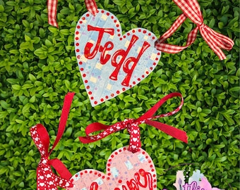 Hand-painted Wood Valentines Tags- Personalized tags